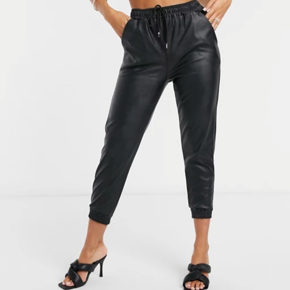 Femme Luxe PU Joggers